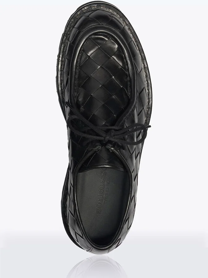 Scarosso Damiano Woven Lace-up Shoes - Man Lace Ups Black Eu - 45 - Image 4