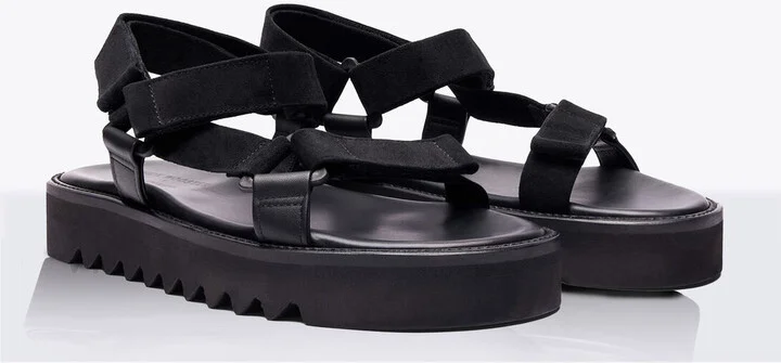 Scarosso Wooster V Suede Sandals - Man Sandals Black Eu - 42 - Image 3