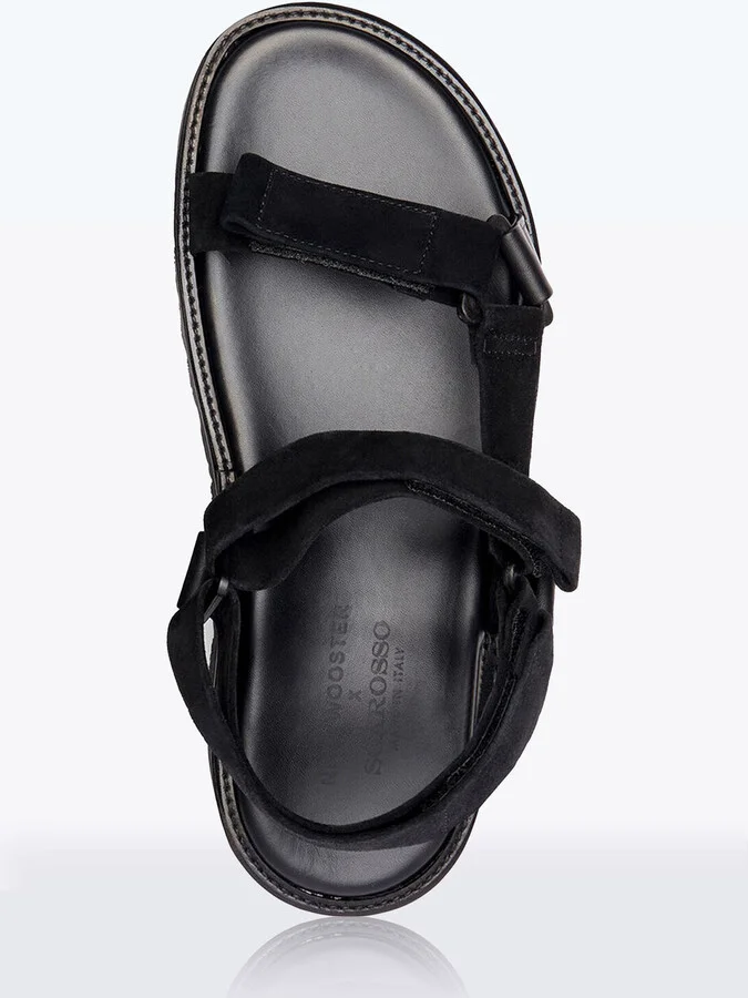 Scarosso Wooster V Suede Sandals - Man Sandals Black Eu - 42 - Image 4