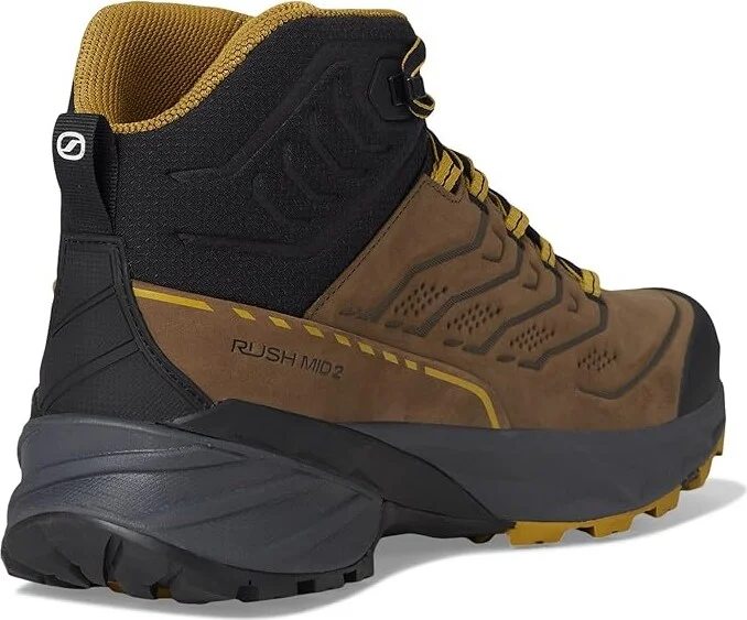 Scarpa Rush 2 Pro Mid GTX Men's Climbing Shoes Brown/Sulphur : EU 41.5 (US Men's 8.5) D - Medium, Synthetic - Image 4
