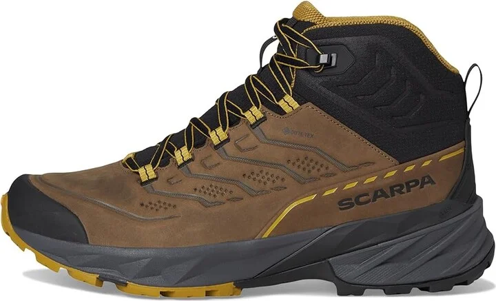 Scarpa Rush 2 Pro Mid GTX Men's Climbing Shoes Brown/Sulphur : EU 41.5 (US Men's 8.5) D - Medium, Synthetic - Image 6