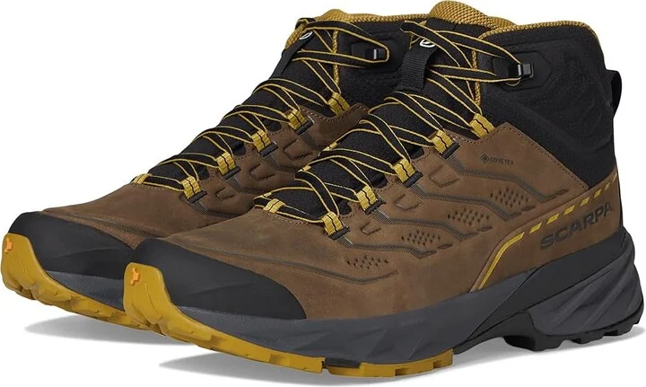 Scarpa Rush 2 Pro Mid GTX Men's Climbing Shoes Brown/Sulphur : EU 41.5 (US Men's 8.5) D - Medium, Synthetic