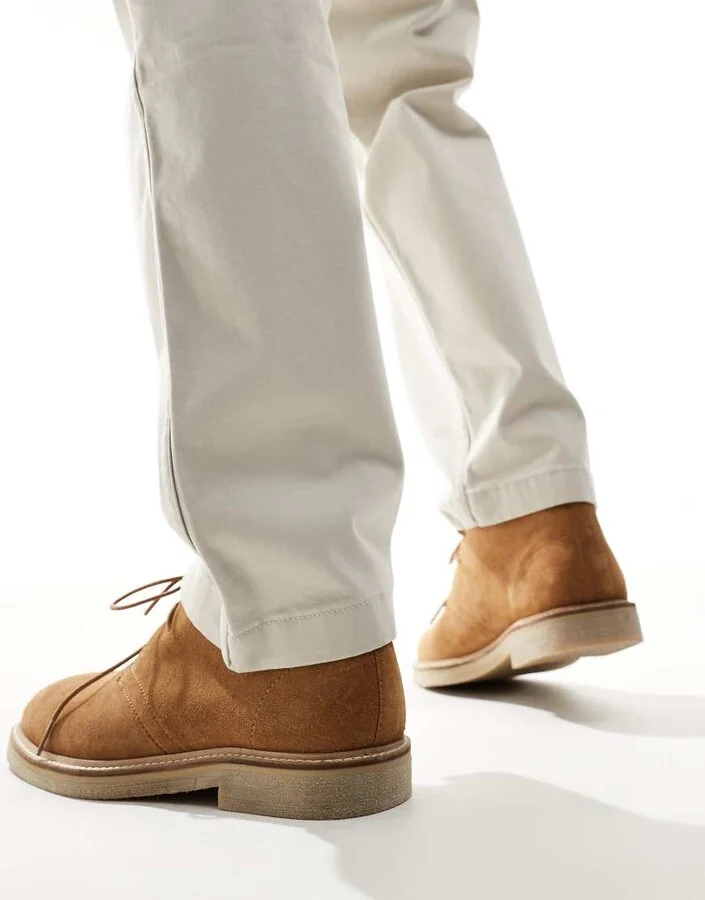 schuh Dace lace up shoes in tan suede - Image 3