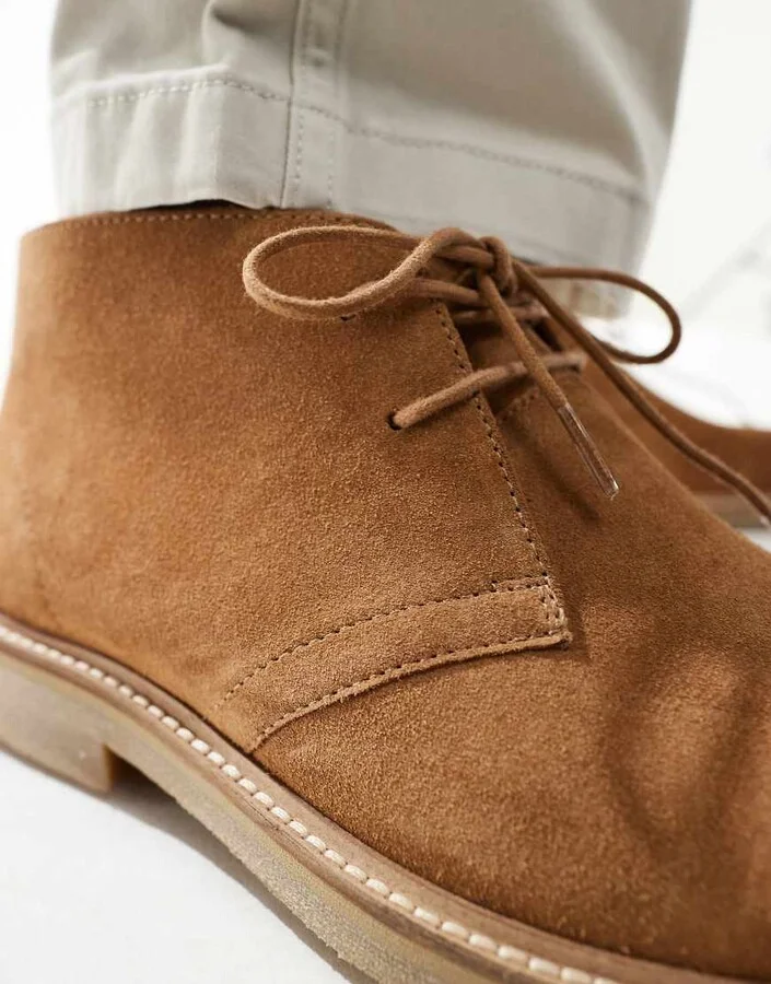 schuh Dace lace up shoes in tan suede - Image 4