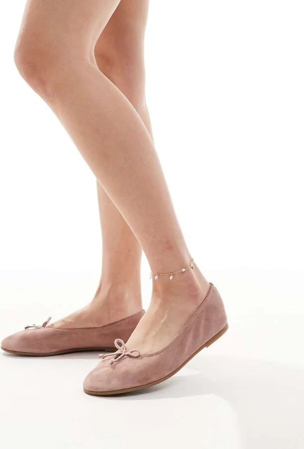 schuh Lambert ballet flats in pink suede - Image 3