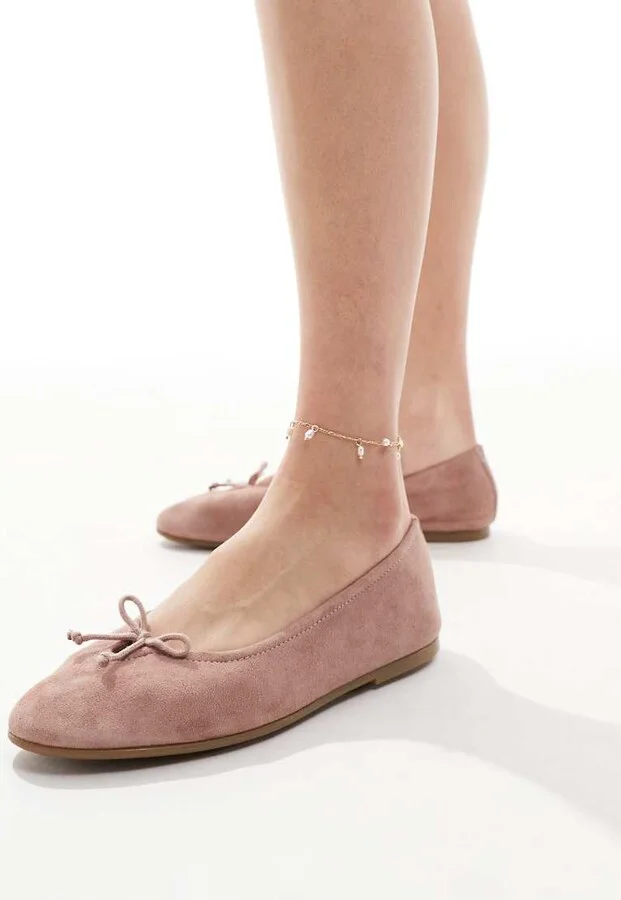 schuh Lambert ballet flats in pink suede