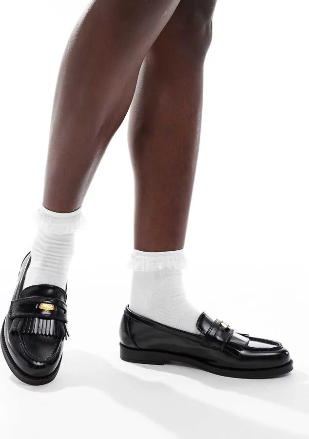 schuh Laurent coin loafers in black - Image 2