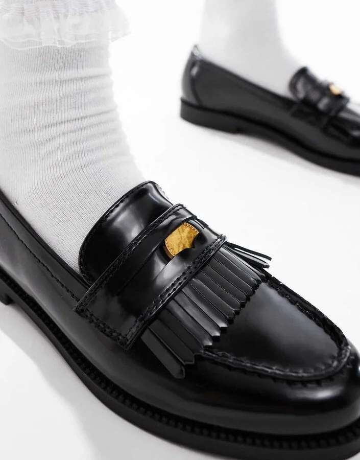 schuh Laurent coin loafers in black - Image 4