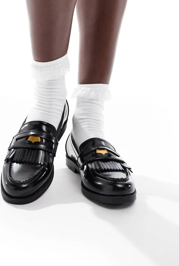 schuh Laurent coin loafers in black