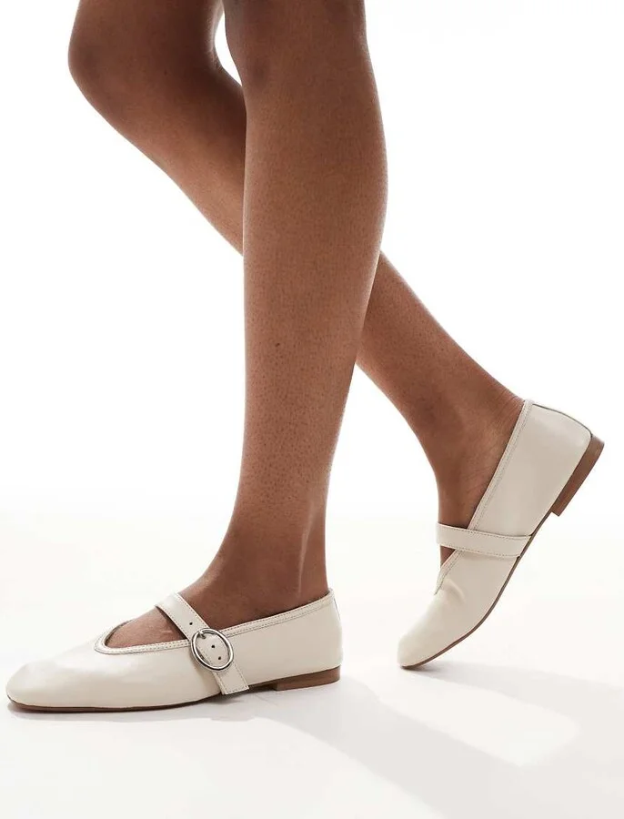 schuh Lavena mary janes in bone leather