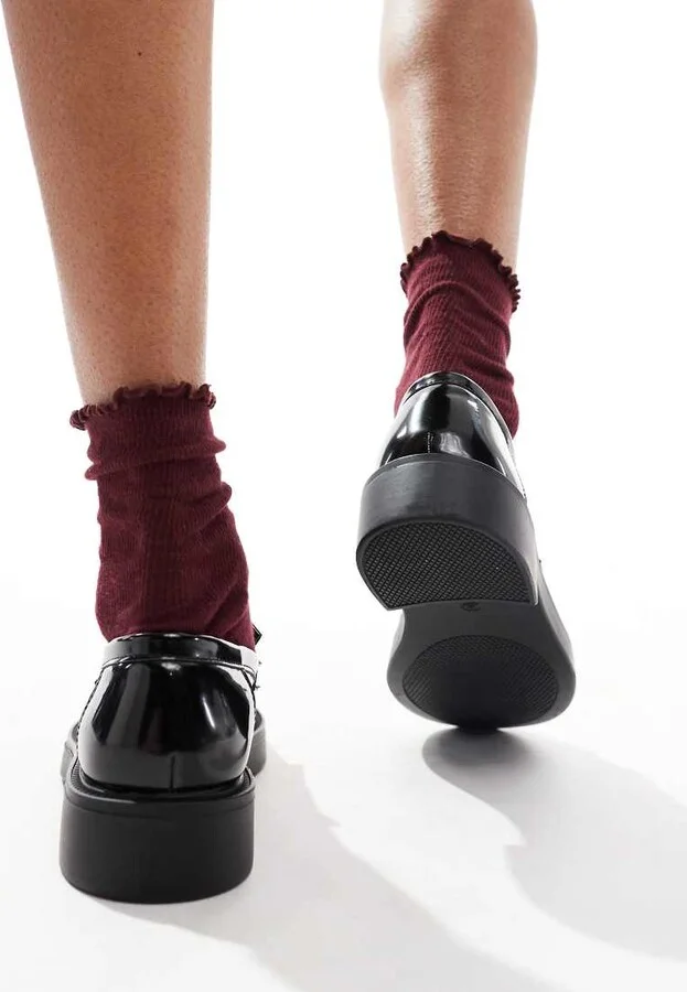 schuh Lawton tassel loafers in black - Image 3