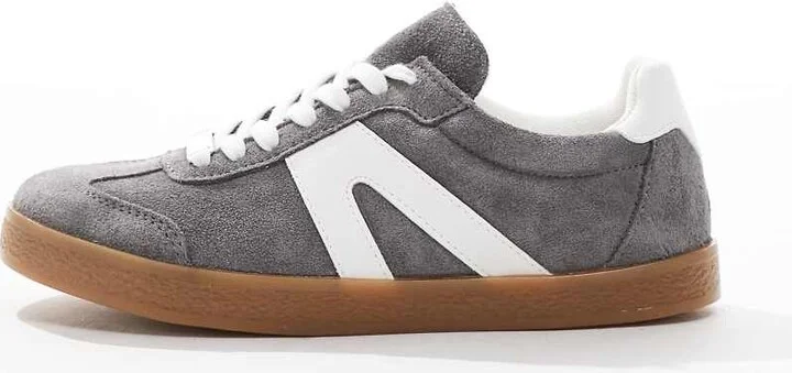 schuh Marnie gum sole sneakers in gray suede - Image 2