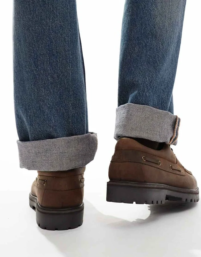 schuh Patrick boat shoes in brown leather - Image 4