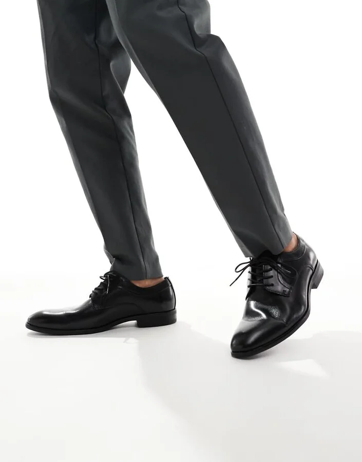 schuh Rail lace up shoes in black leather