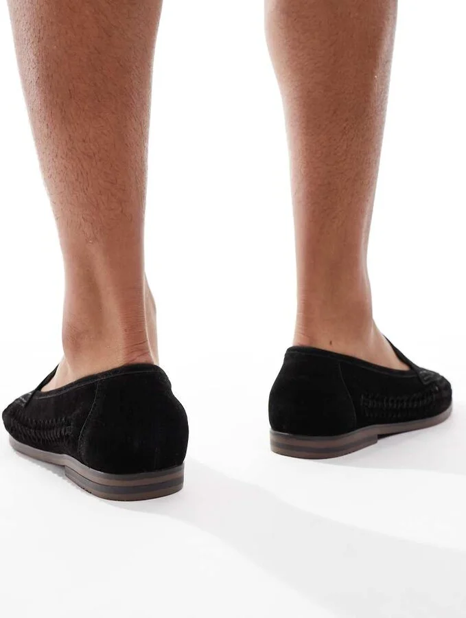 schuh Reem woven loafers in black - Image 4