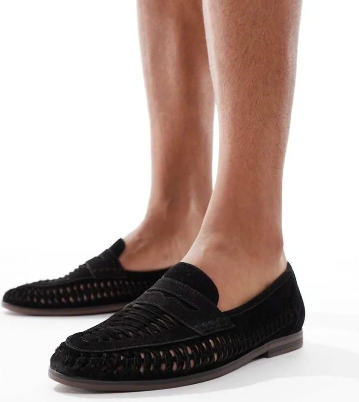 schuh Reem woven loafers in black
