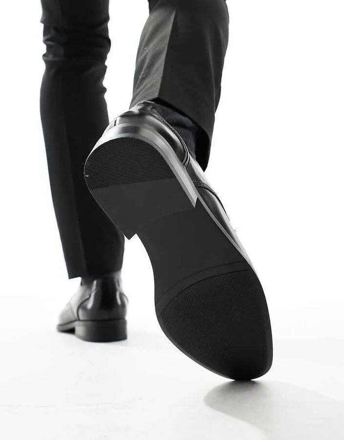 schuh Reilly derby shoes in black leather - Image 3
