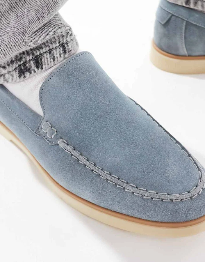 schuh Riggs loafers in blue suede - Image 2