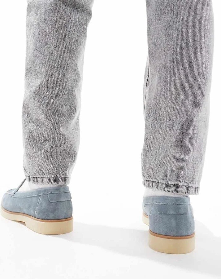 schuh Riggs loafers in blue suede - Image 3