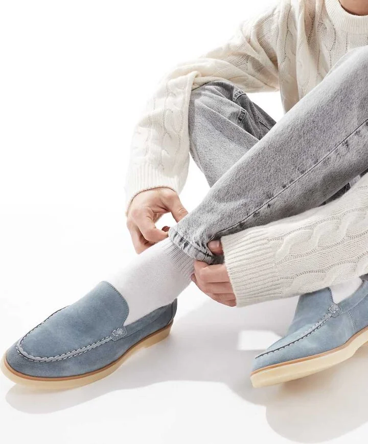 schuh Riggs loafers in blue suede