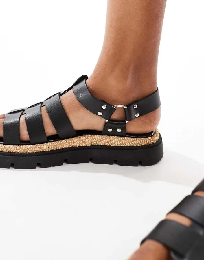 schuh Texas sandals in black leather - Image 3