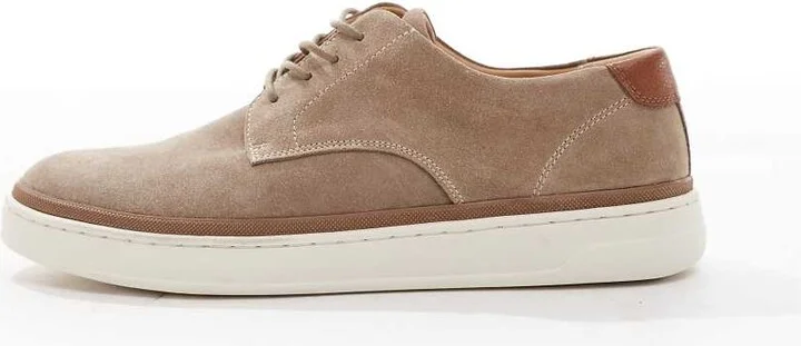 schuh Wade lace up shoes in taupe suede - Image 4