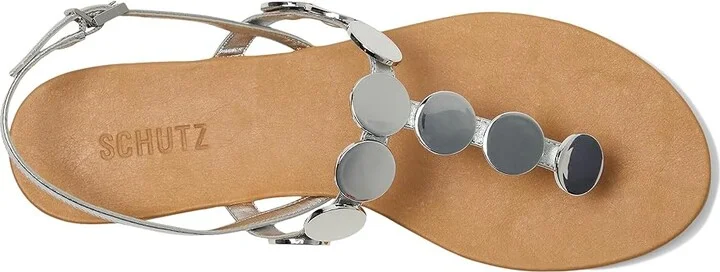 Schutz Acacia T Women's Wedge Shoes Prata : 8.5 M, Leather - Image 2