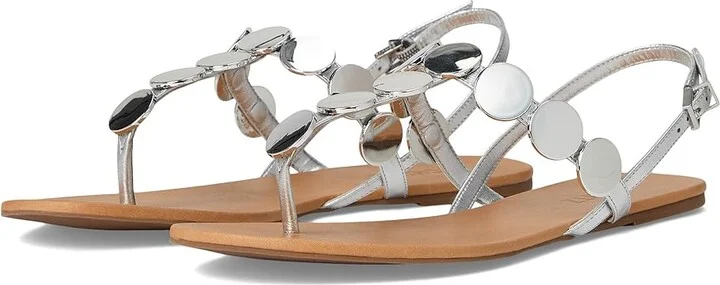 Schutz Acacia T Women's Wedge Shoes Prata : 8.5 M, Leather