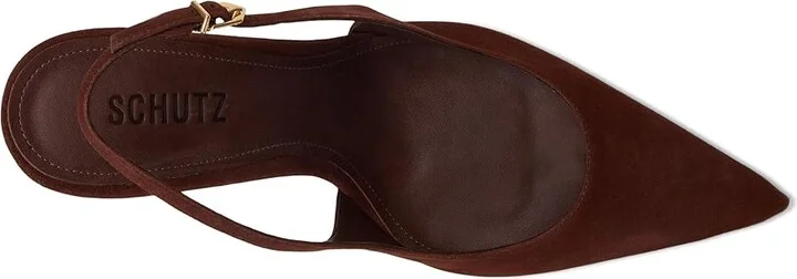 Schutz Alicia Sling Women's Shoes Root Brown : 5 M, Suede - Image 2