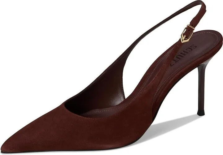 Schutz Alicia Sling Women's Shoes Root Brown : 5 M, Suede - Image 5