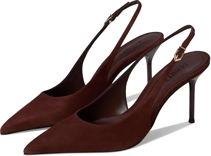 Schutz Alicia Sling Women's Shoes Root Brown : 5 M, Suede