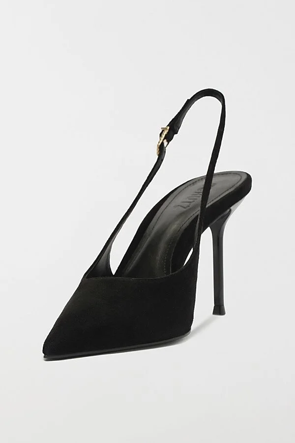 Schutz Alicia Suede Sling Heel in Black - Image 2