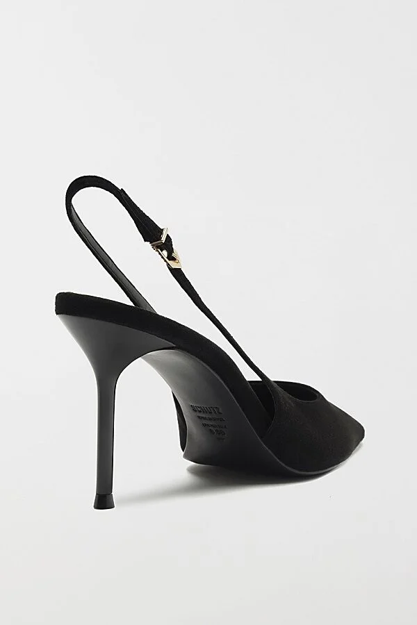 Schutz Alicia Suede Sling Heel in Black - Image 3