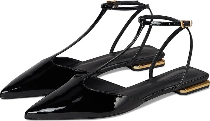 Schutz Allure T Flat Women's Dress Flat Shoes Black : 6 M, Leather