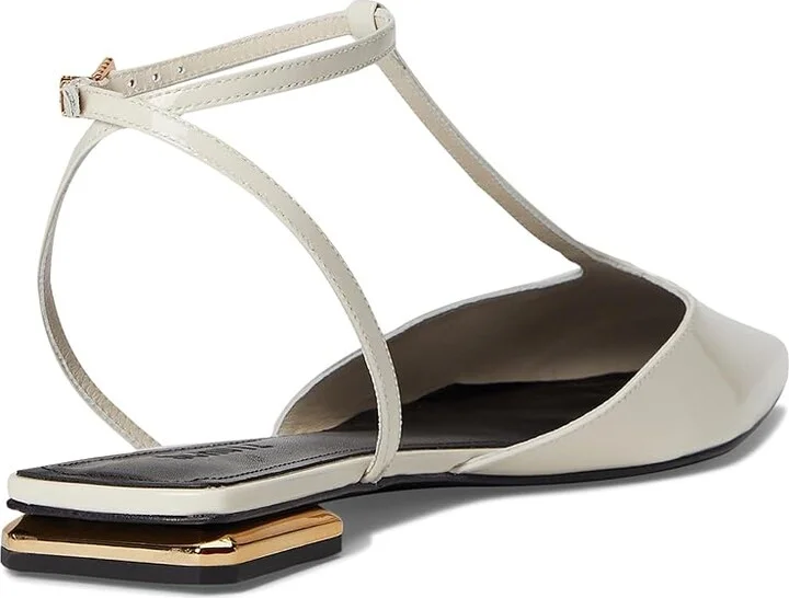 Schutz Allure T Flat Women's Dress Flat Shoes Sugar White : 9.5 M, Leather - Image 4