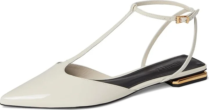 Schutz Allure T Flat Women's Dress Flat Shoes Sugar White : 9.5 M, Leather - Image 5