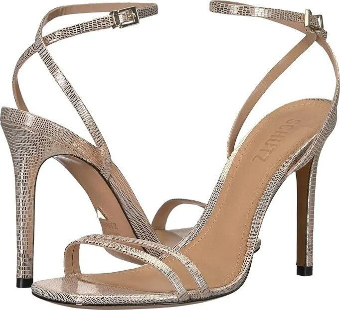 Schutz Altina Women's Shoes Platina Shine Lizard : 5 M, Leather