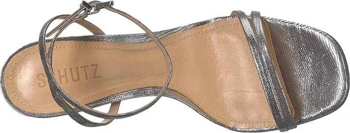 Schutz Altina Women's Shoes Prata Shine Lizard : 5 M, Leather - Image 3