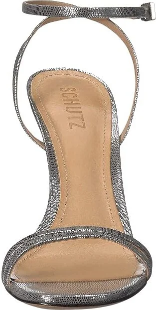 Schutz Altina Women's Shoes Prata Shine Lizard : 5 M, Leather - Image 6