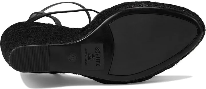 Schutz Amarilis Wedge Women's Wedge Shoes Black 5 : 5 M, Leather - Image 3