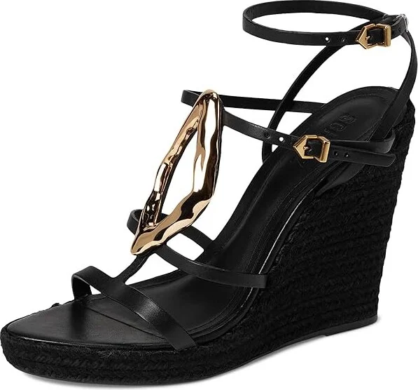 Schutz Amarilis Wedge Women's Wedge Shoes Black 5 : 5 M, Leather - Image 5