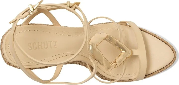 Schutz Amarilis Wedge Women's Wedge Shoes Natural Nibs : 10 M, Leather - Image 2