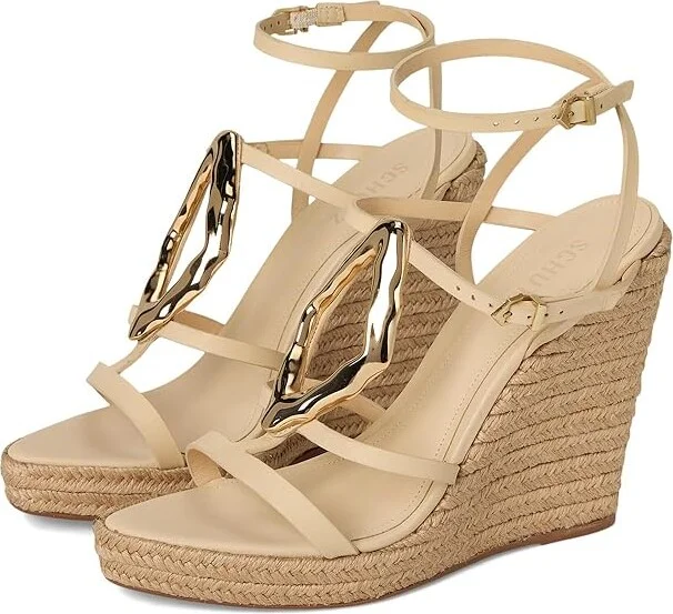 Schutz Amarilis Wedge Women's Wedge Shoes Natural Nibs : 10 M, Leather