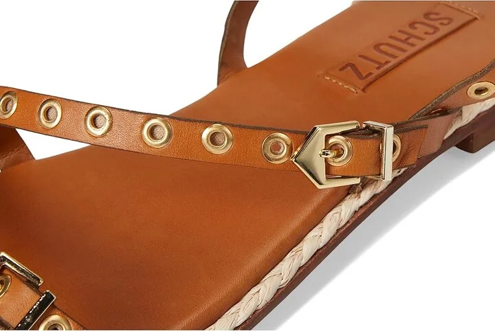 Schutz Annete Flat Women's Sandals Cuoio Brown : 5 M, Leather - Image 7