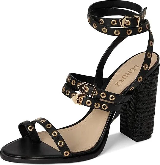 Schutz Annete High Women's Sandals Black : 5.5 M, Leather - Image 5