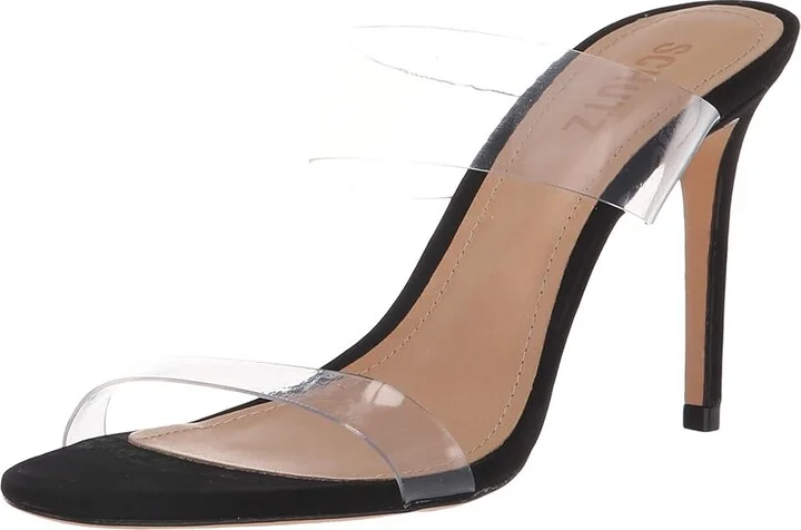 Schutz Ariella Women's Sandals Black/Transparente Nubuck/Vinil : 5 M - Image 2