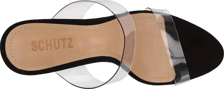 Schutz Ariella Women's Sandals Black/Transparente Nubuck/Vinil : 5 M - Image 3