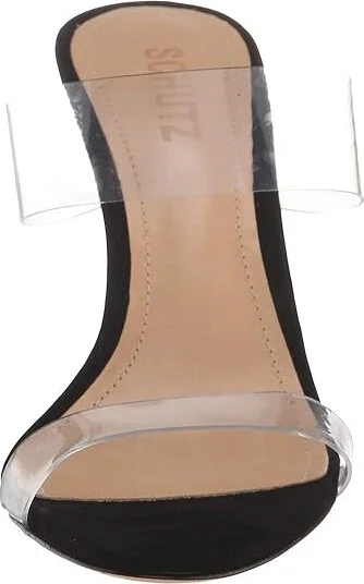 Schutz Ariella Women's Sandals Black/Transparente Nubuck/Vinil : 5 M - Image 6