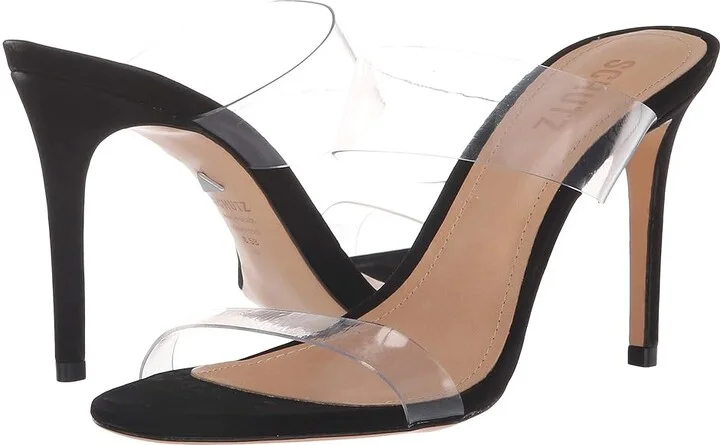 Schutz Ariella Women's Sandals Black/Transparente Nubuck/Vinil : 5 M