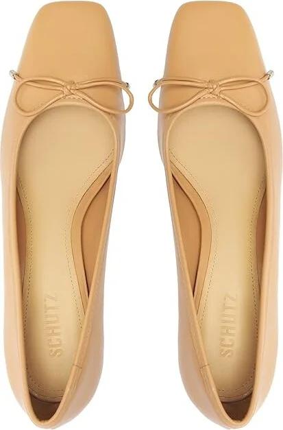 Schutz Arissa Block High Women's Heels Honey Beige : 5 M, Leather - Image 2